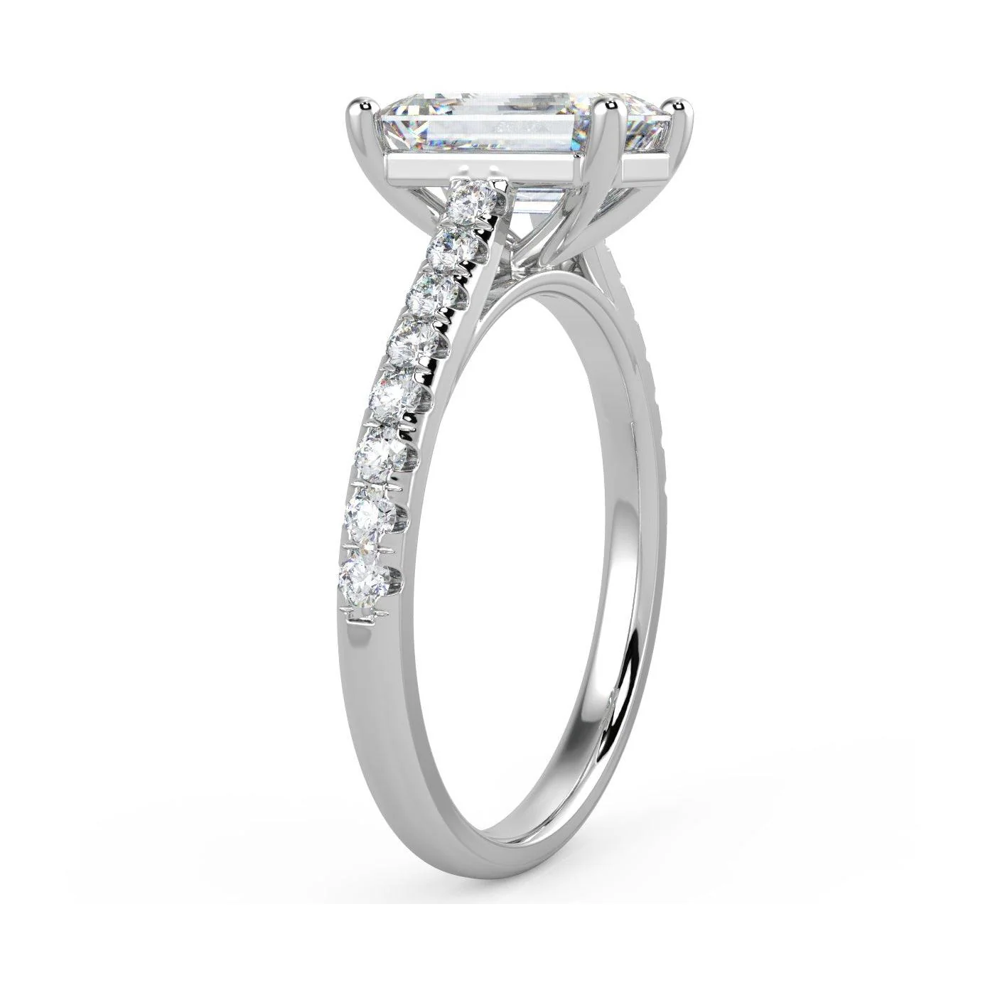 IGI Certified VS Quality Emerald & Diamond Engagement Ring Platinum  4.50Ct - 5.50Ct - Image 4