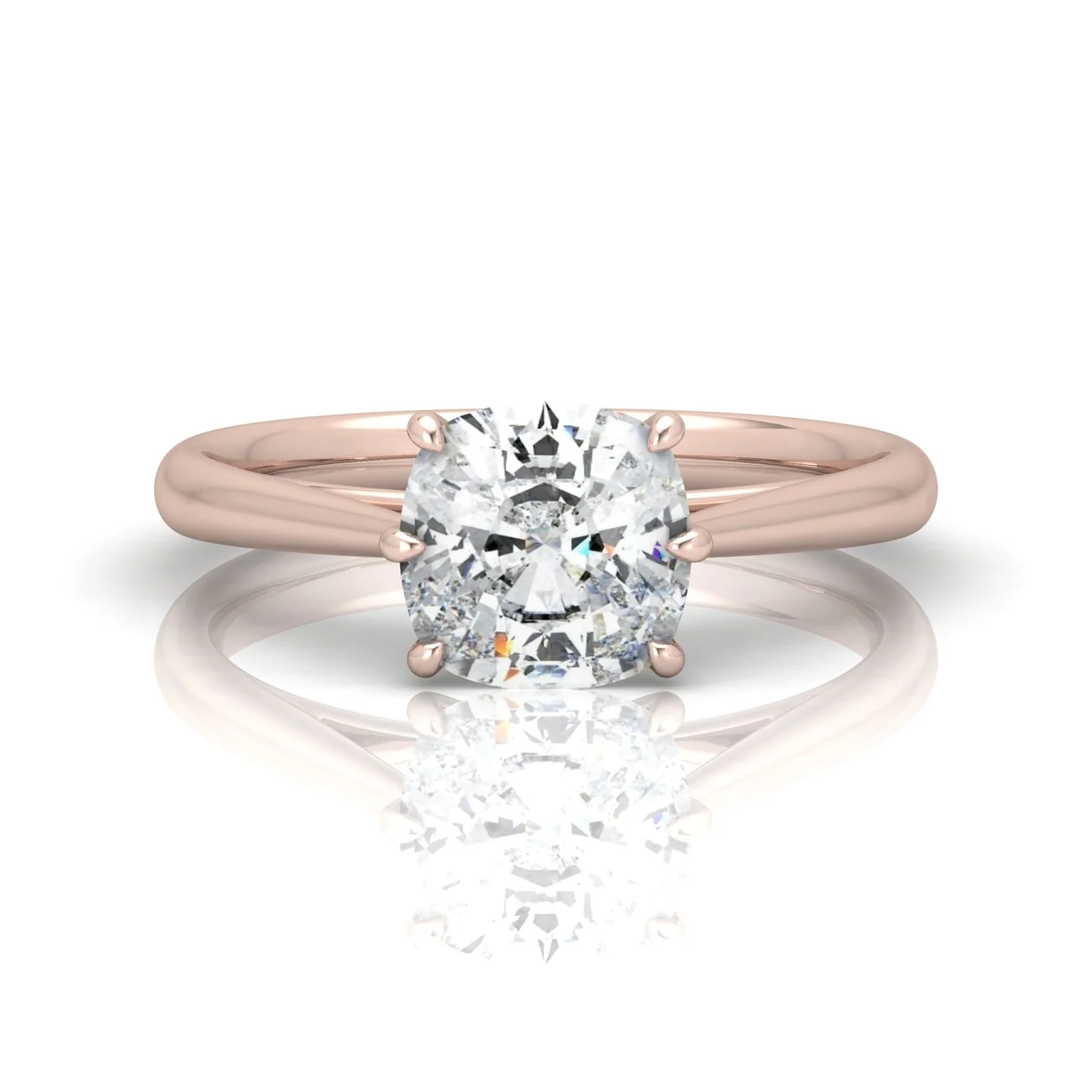 Cushion Diamond Cathedral Solitaire Ring - Image 12