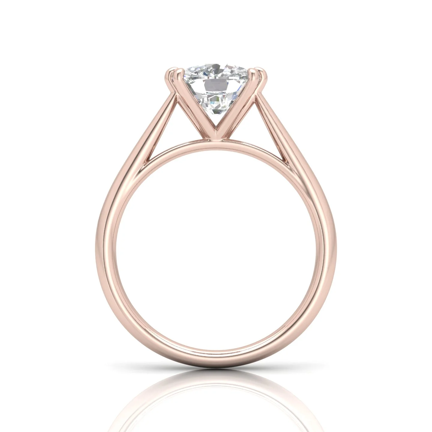Cushion Diamond Cathedral Solitaire Ring - Image 13