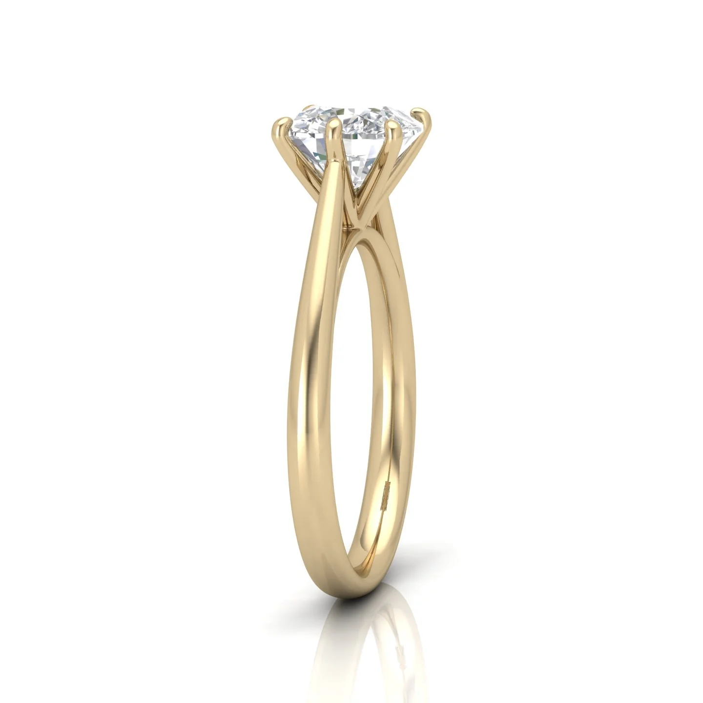 Cushion Diamond Cathedral Solitaire Ring - Image 2