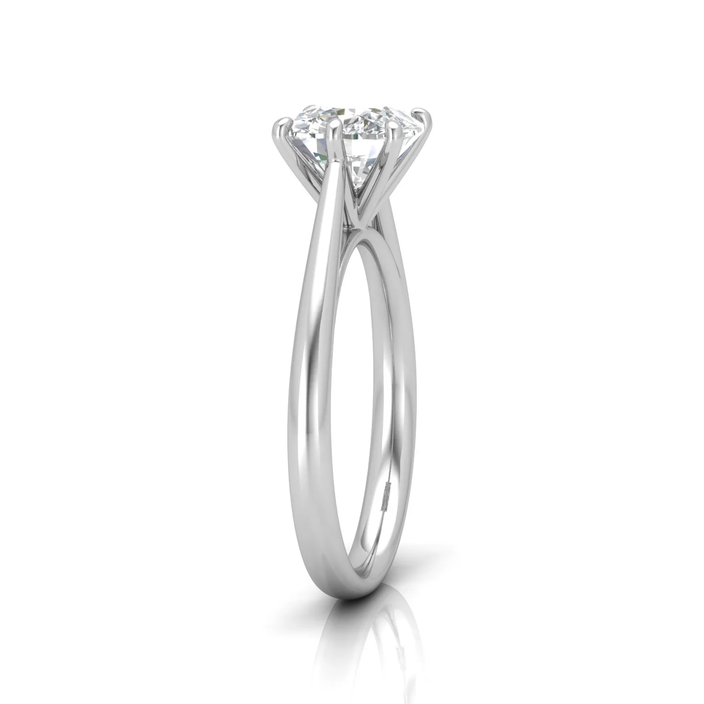 Cushion Diamond Cathedral Solitaire Ring - Image 3