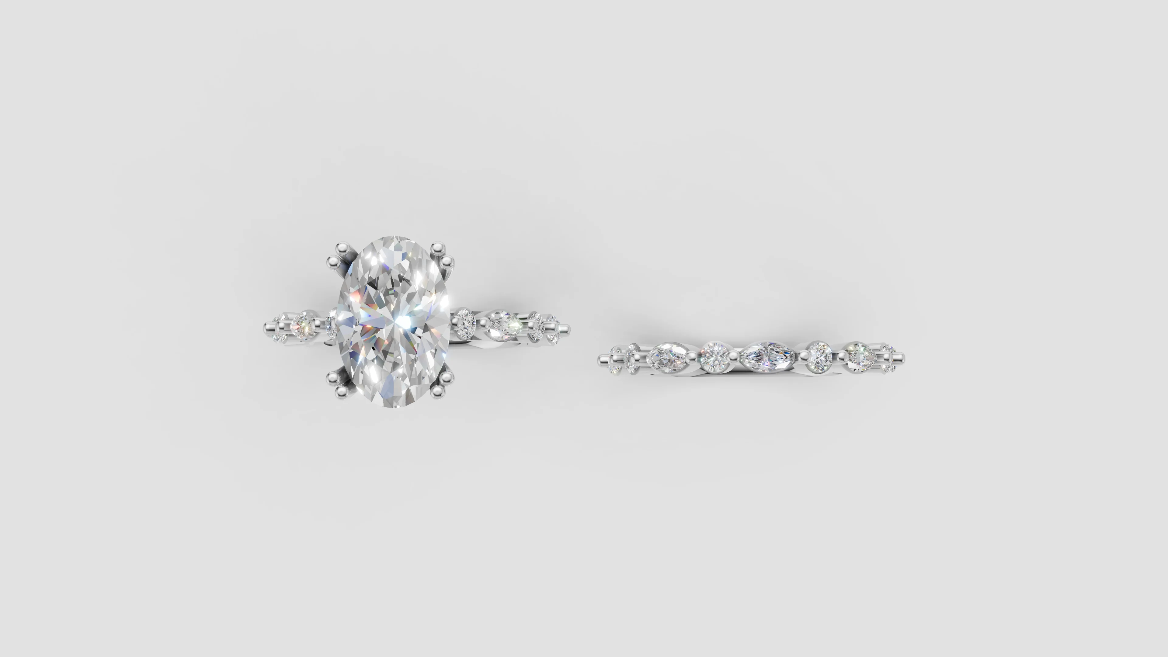 Customise Order - IGI Certified Diamond Oval Cut Double Hidden Halo Engagement Ring - Image 2