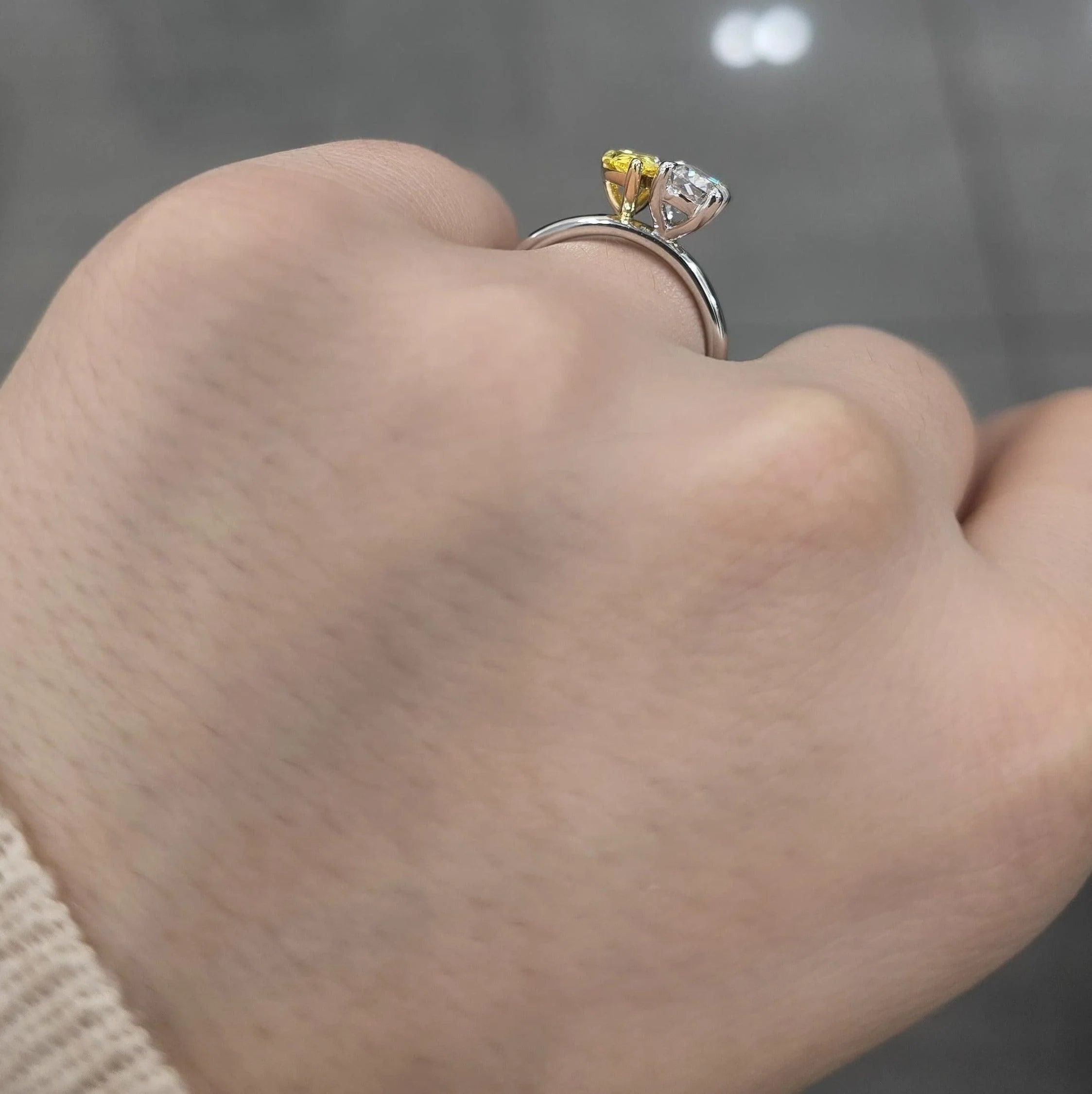 D-F/VS 2.00ct Cushion & Fancy Pear Shape Engagement Ring In 950 Platinum - Image 3