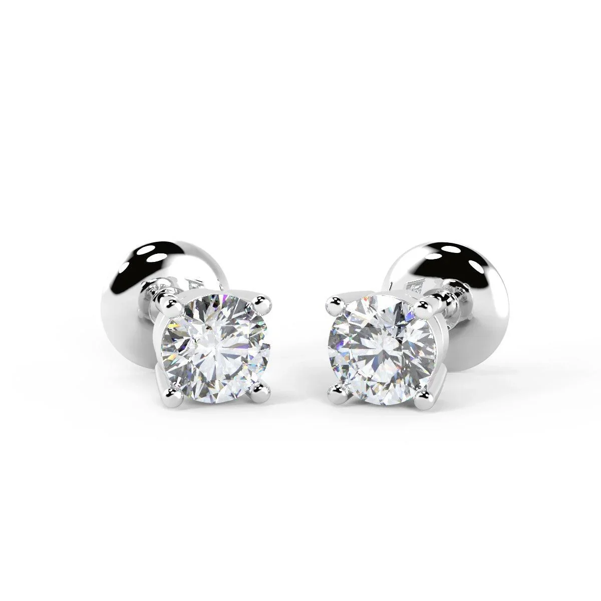 D/VS 0.40Carat Round Diamond Stud Earring for Women's in Platinum
