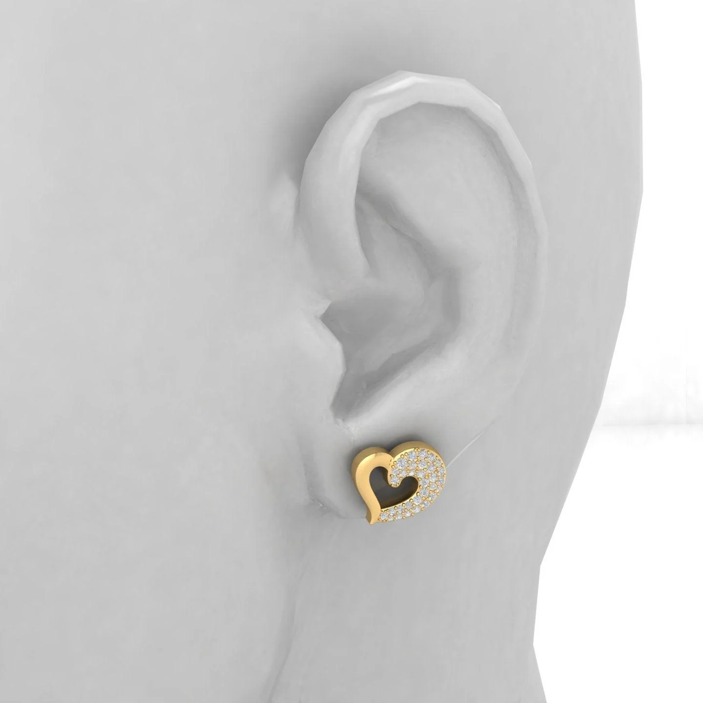 D/VS 0.50Ct Lab Grown Round Diamond Heart Shape Designer Earrings - amadadiamonds - Image 2