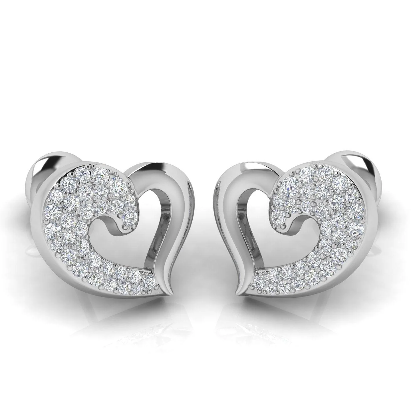 D/VS 0.50Ct Lab Grown Round Diamond Heart Shape Designer Earrings - amadadiamonds - Image 5