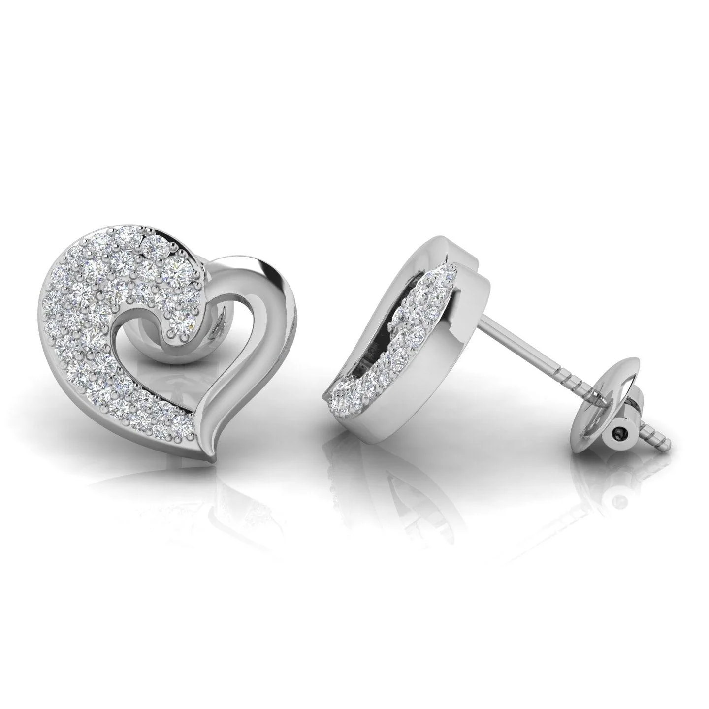 D/VS 0.50Ct Lab Grown Round Diamond Heart Shape Designer Earrings - amadadiamonds - Image 6