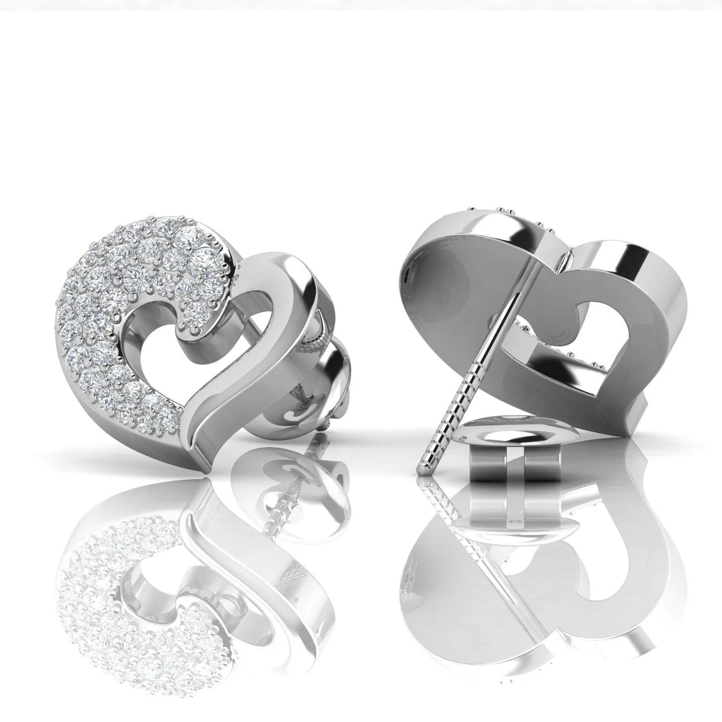 D/VS 0.50Ct Lab Grown Round Diamond Heart Shape Designer Earrings - amadadiamonds - Image 7