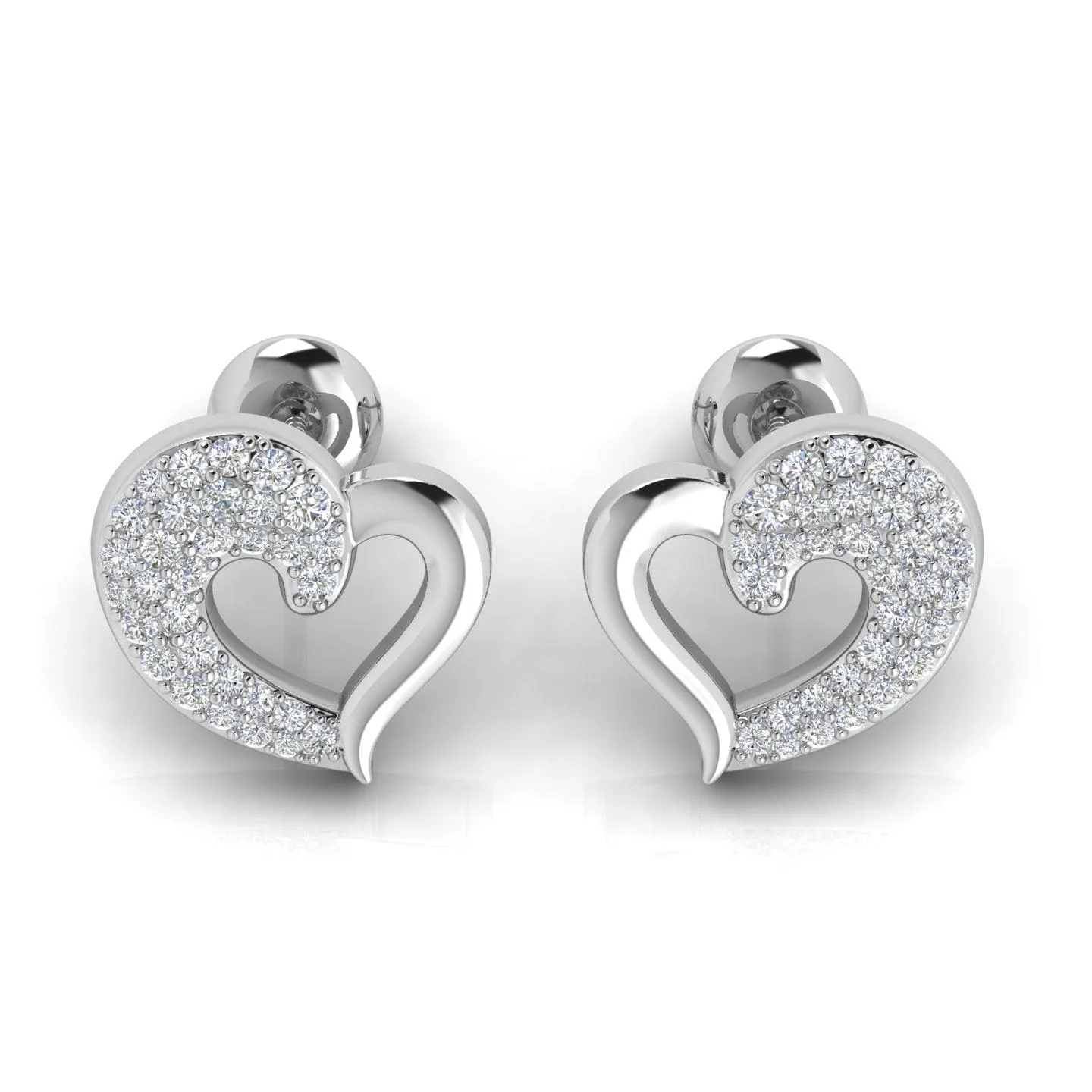 D/VS 0.50Ct Lab Grown Round Diamond Heart Shape Designer Earrings - amadadiamonds - Image 8