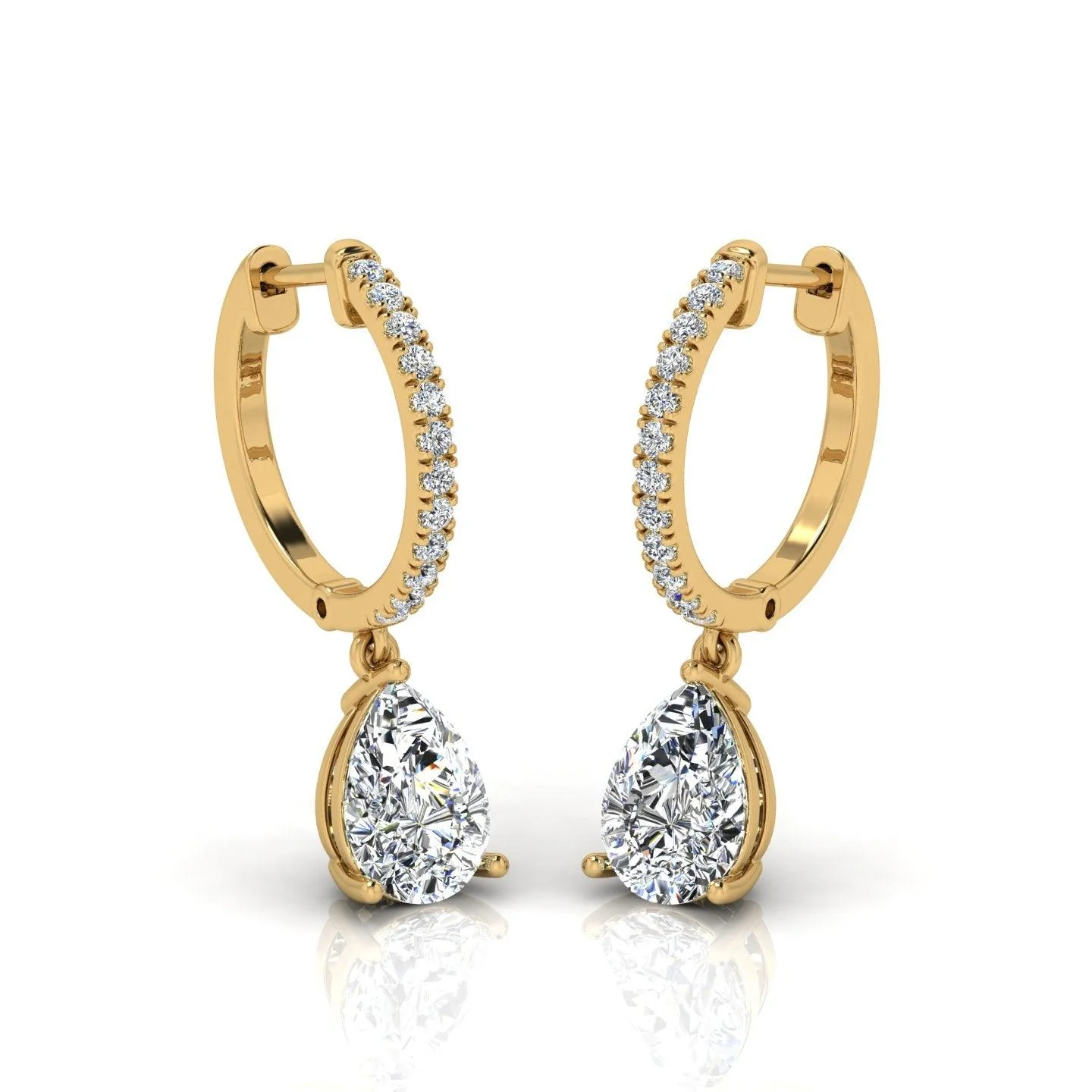 D/VS 2.50 Carat Pear Diamond Dangle Drop Earrings - amadadiamons - Image 2