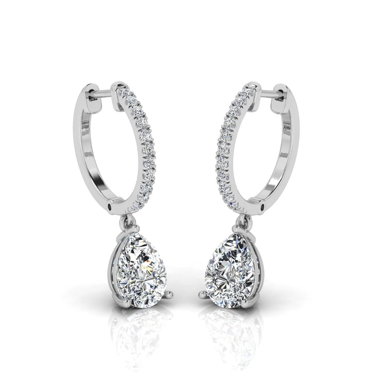 D/VS 2.50 Carat Pear Diamond Dangle Drop Earrings - amadadiamons - Image 5