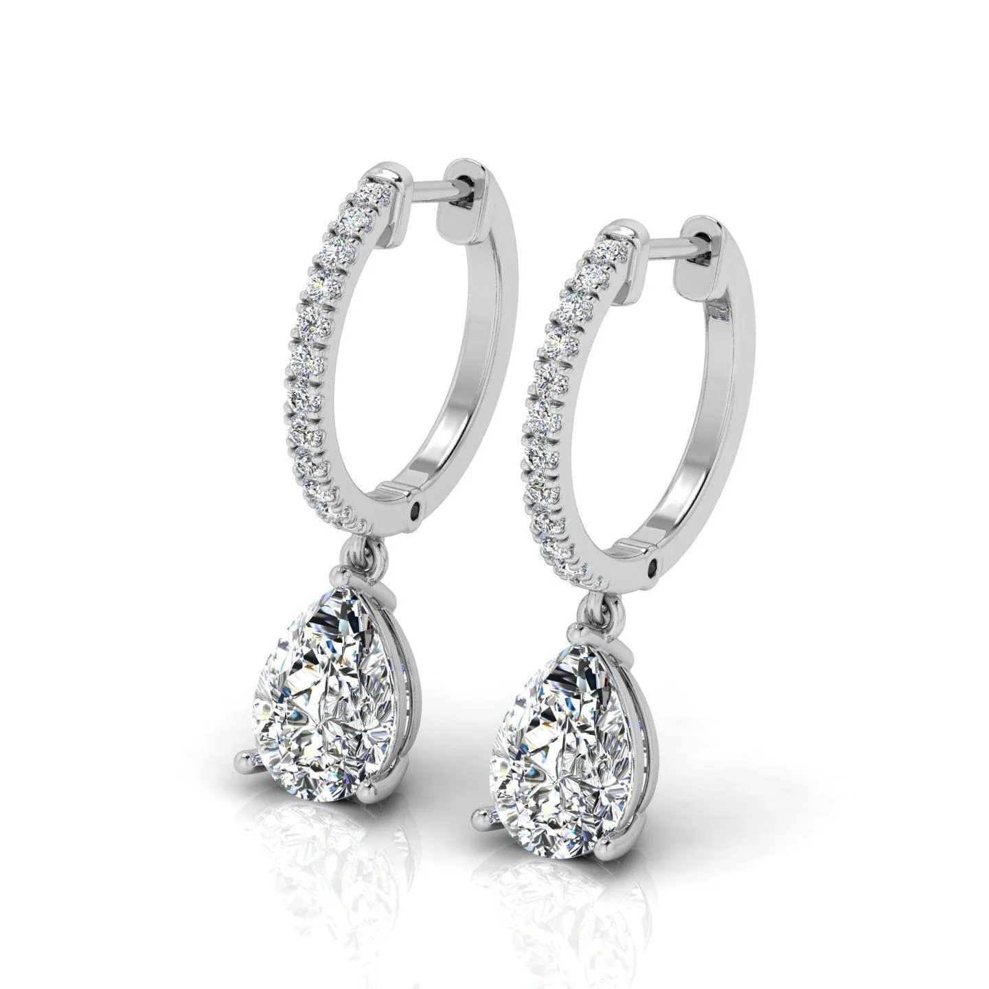 D/VS 2.50 Carat Pear Diamond Dangle Drop Earrings - amadadiamons - Image 6