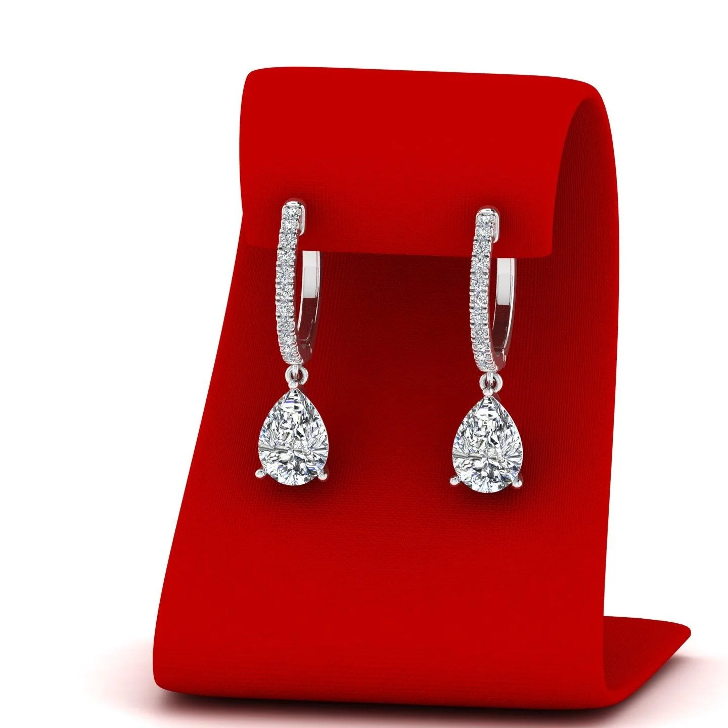 D/VS 2.50 Carat Pear Diamond Dangle Drop Earrings - amadadiamons - Image 8