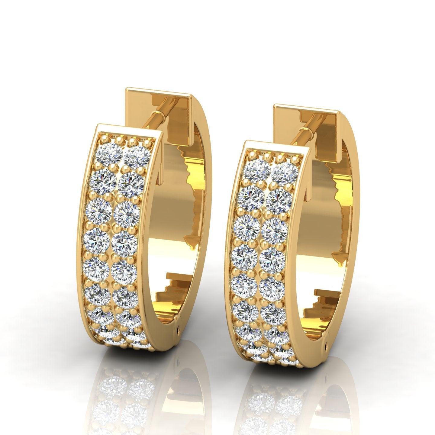 D/VVS 0.25 Carat Round Diamond Designer Hoop Earrings - amadadiamons - Image 2