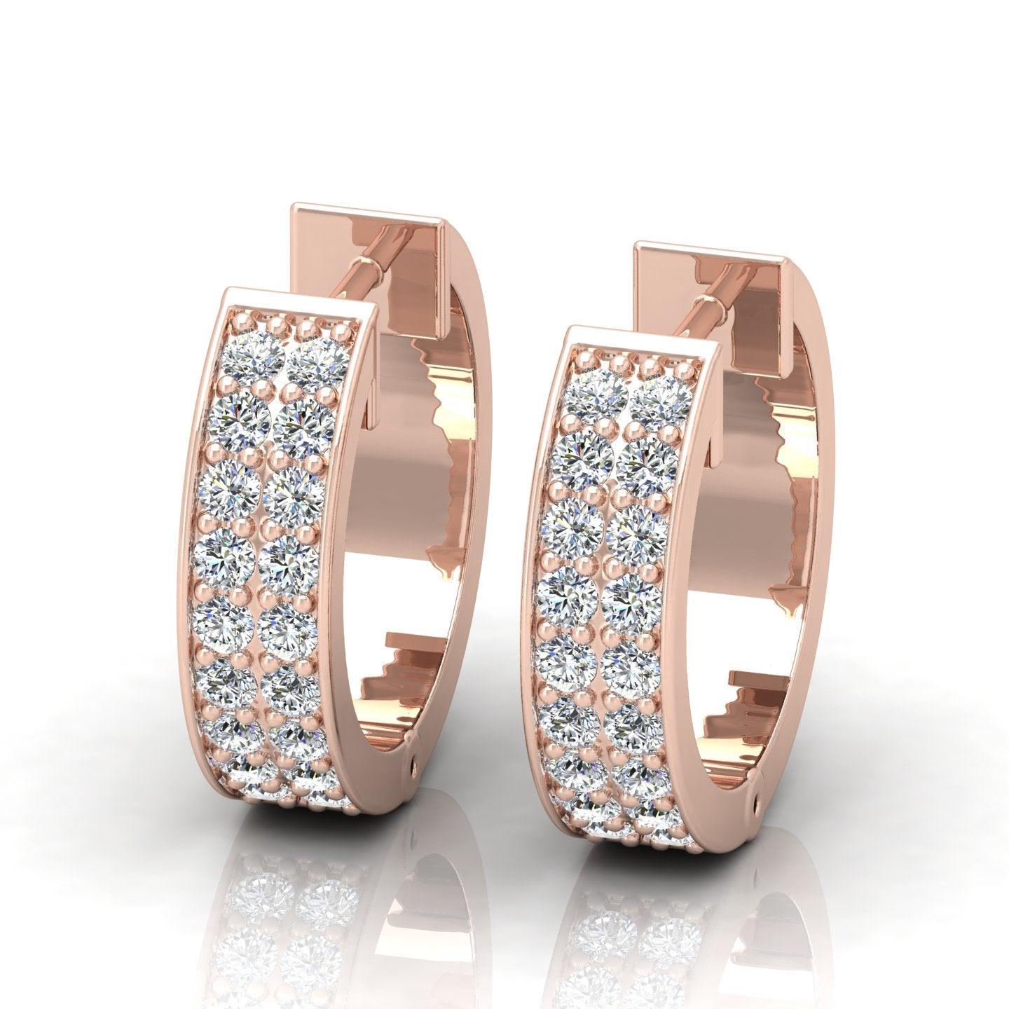 D/VVS 0.25 Carat Round Diamond Designer Hoop Earrings - amadadiamons - Image 3
