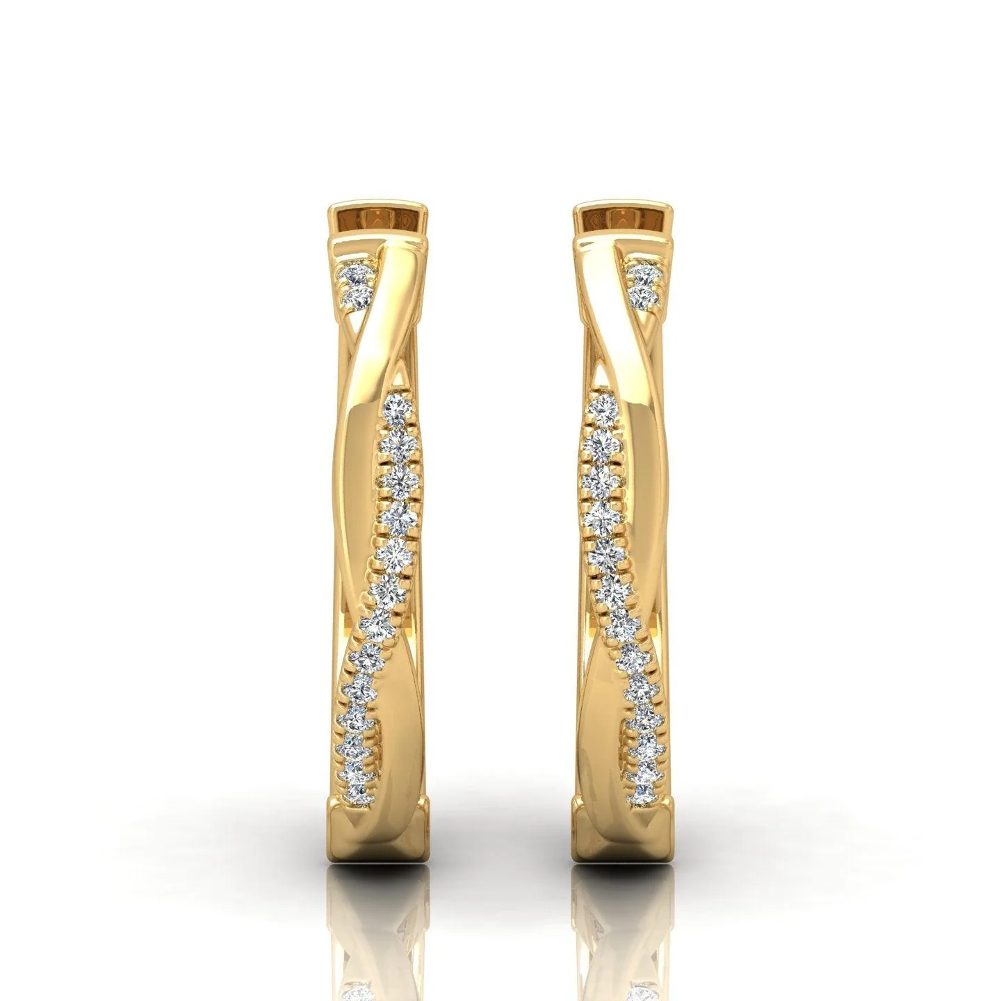 D/VVS 0.25 Carat Round Diamond Hoop Earrings - amadadiamonds - Image 2