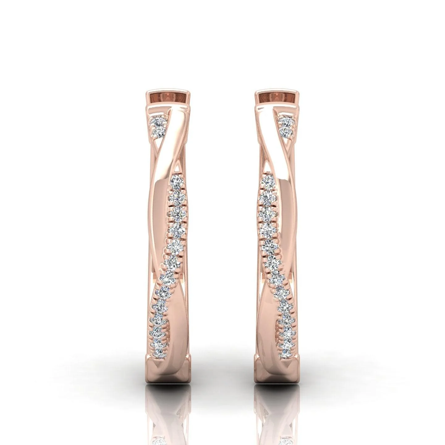 D/VVS 0.25 Carat Round Diamond Hoop Earrings - amadadiamonds - Image 3