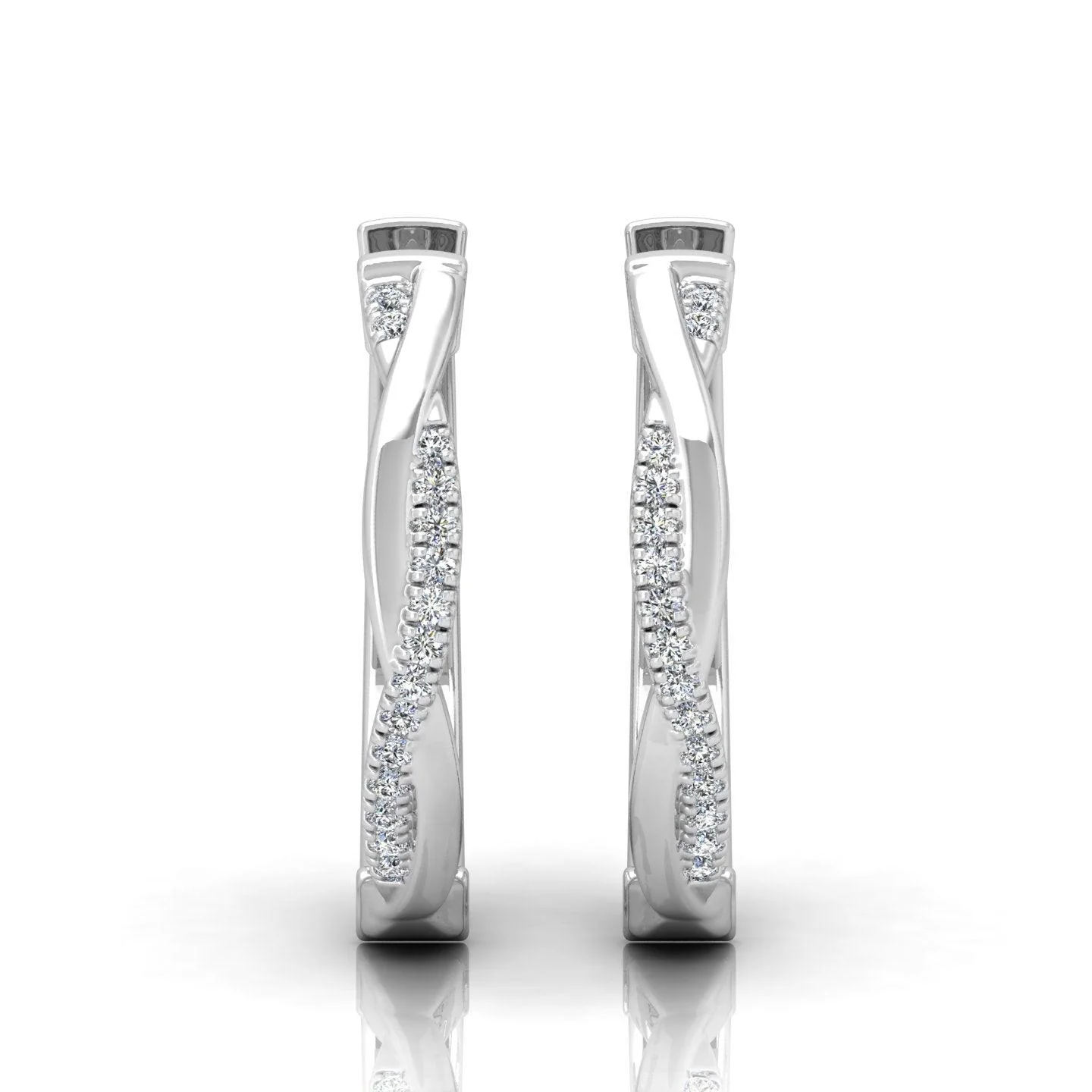 D/VVS 0.25 Carat Round Diamond Hoop Earrings - amadadiamonds - Image 4