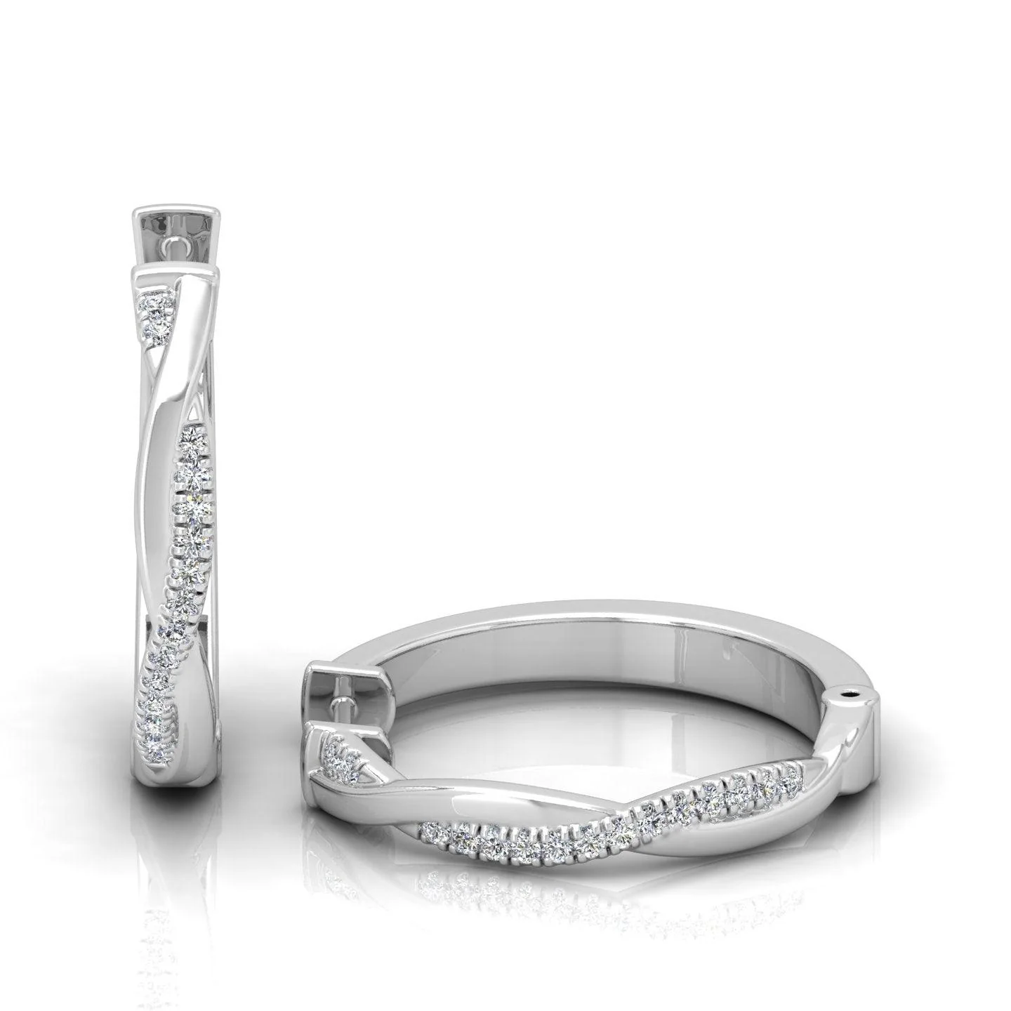 D/VVS 0.25 Carat Round Diamond Hoop Earrings - amadadiamonds - Image 5