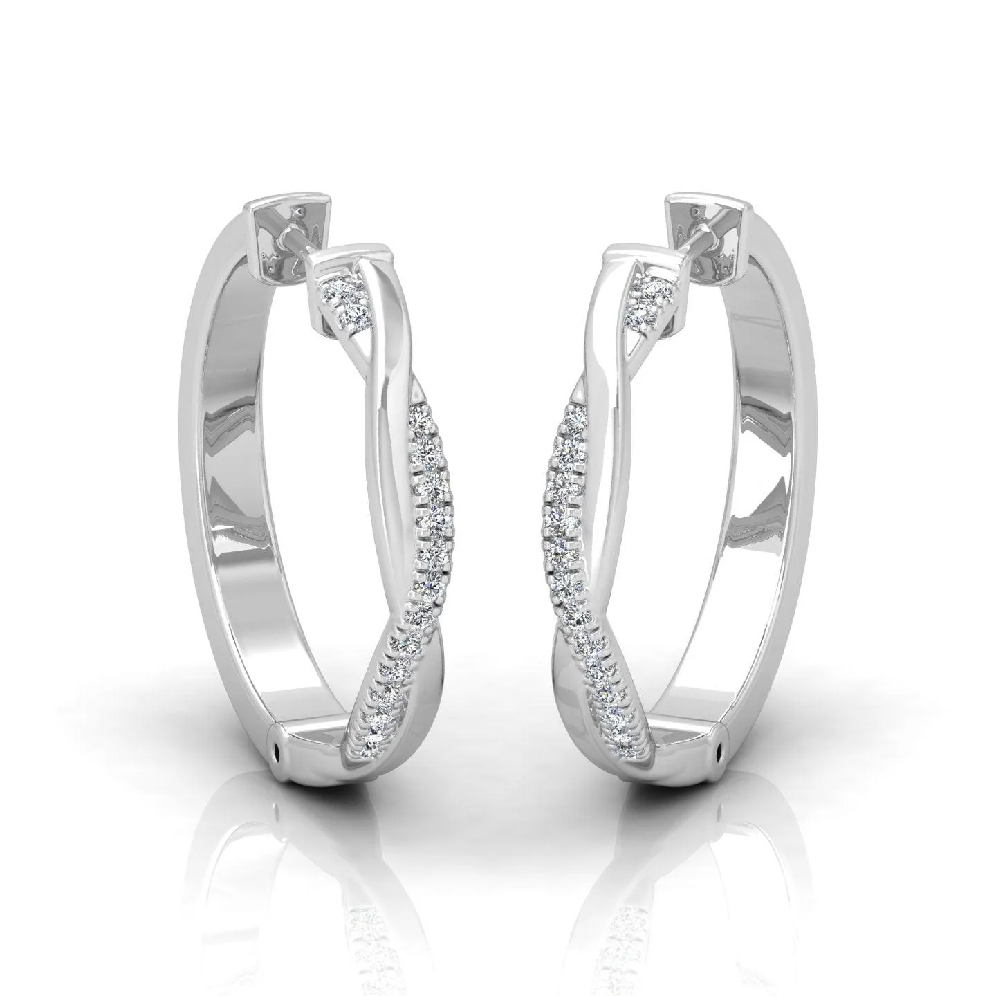 D/VVS 0.25 Carat Round Diamond Hoop Earrings - amadadiamonds - Image 6
