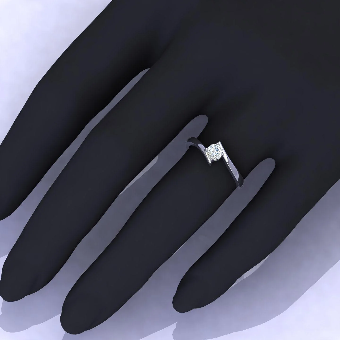 D/VVS 0.25 Carat Round Diamond Solitaire Engagement Ring - amadadiamonds - Image 2