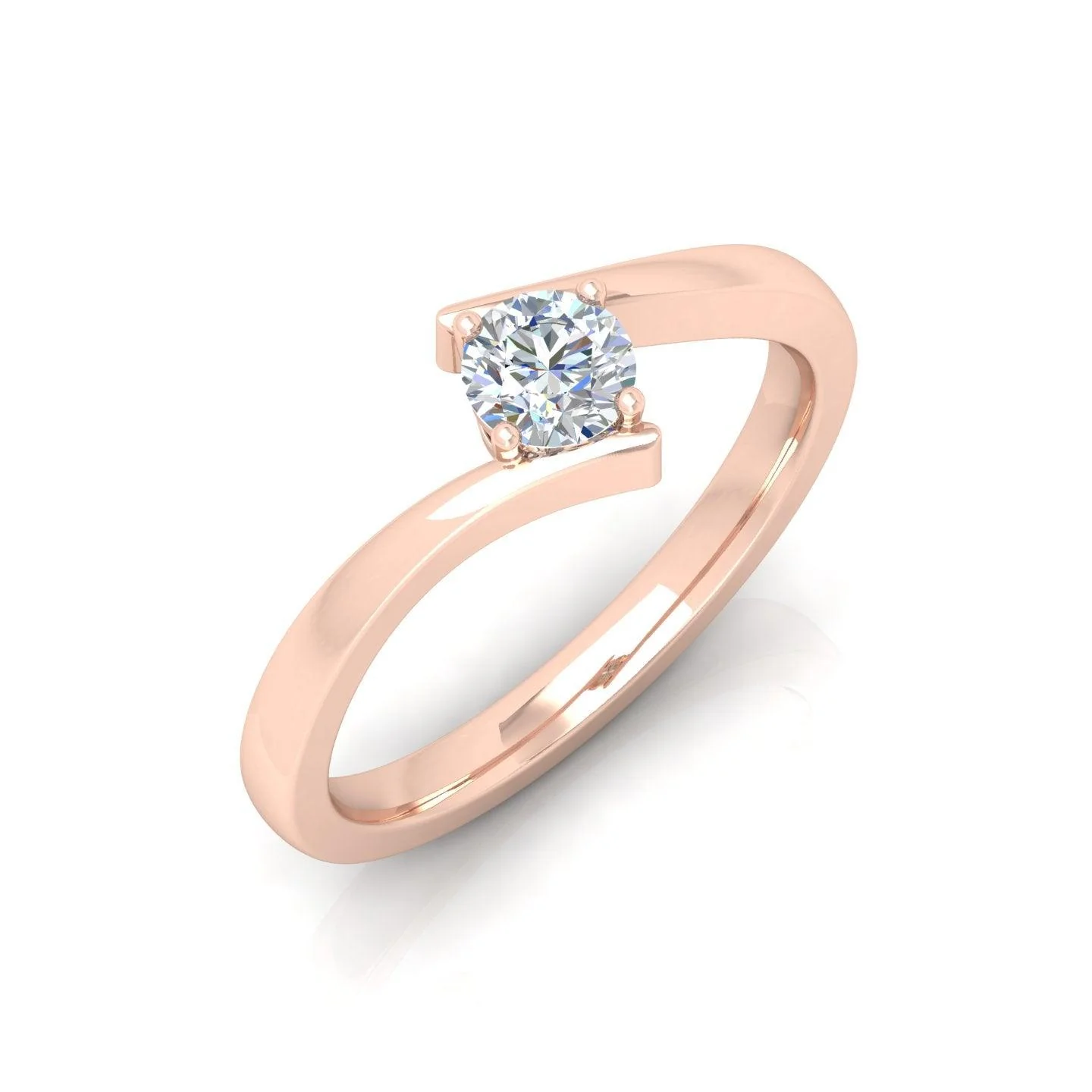 D/VVS 0.25 Carat Round Diamond Solitaire Engagement Ring - amadadiamonds - Image 4