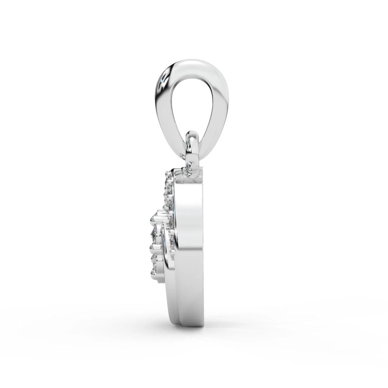 Designer Cluster Pendant For Women Natural Round Diamond 0.50 Ct Crafted In Platinum & Gold - Image 6