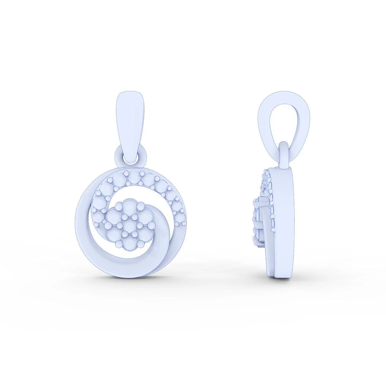 Designer Cluster Pendant For Women Natural Round Diamond 0.50 Ct Crafted In Platinum & Gold - Image 8