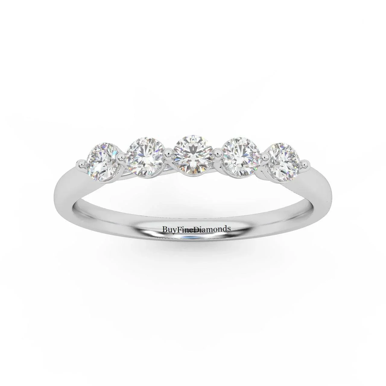 Five Lab Grown Diamond Anniversary Ring For Women in Gold / Platinum 0.50Ct - Image 4