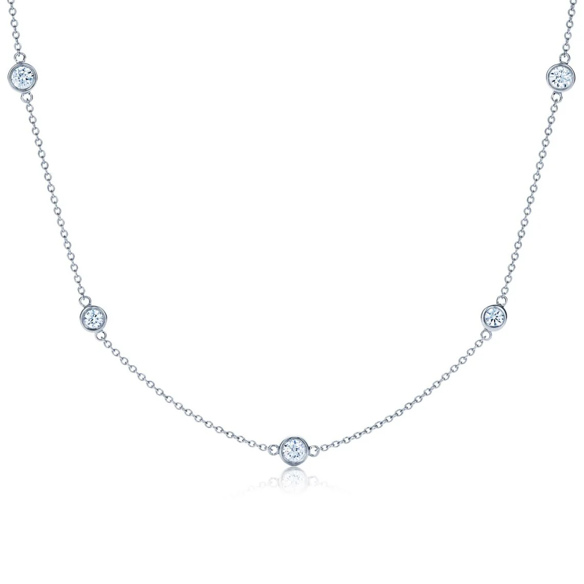 Diamond By Yard ! Lab Grown Diamond Station Necklace In White / Yellow Gold-17"-36" - Image 2