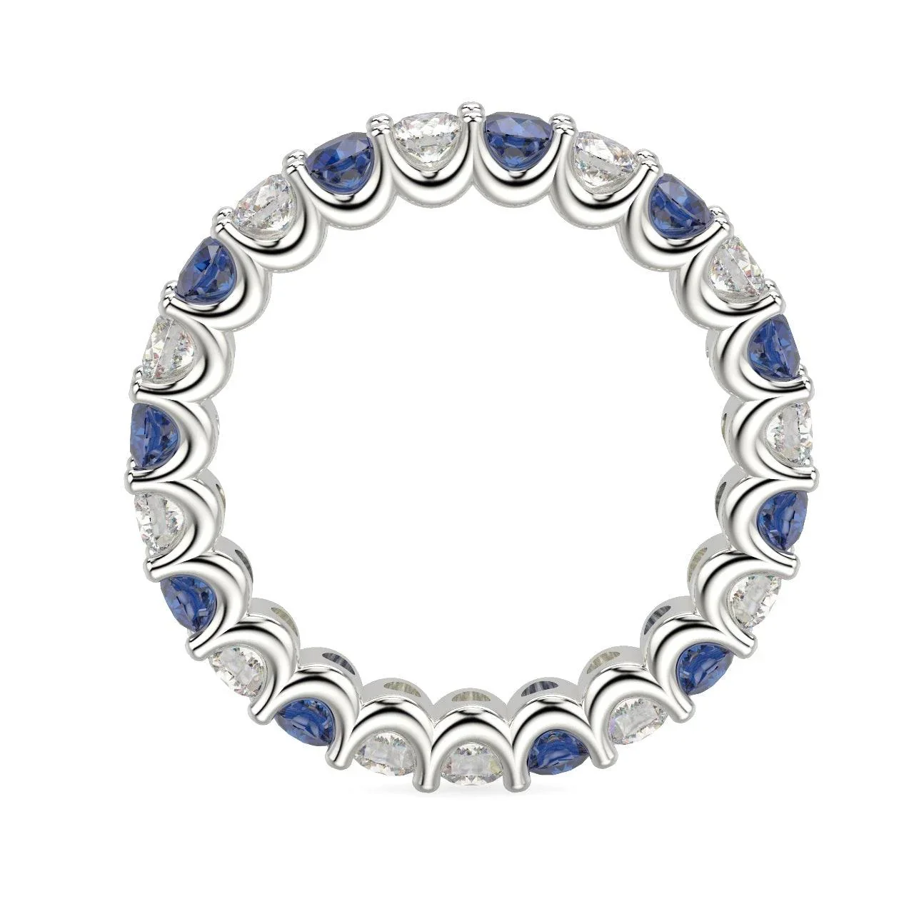Diamond Cut Sapphire and Diamond Full Eternity Ring 1.20ct - Image 5