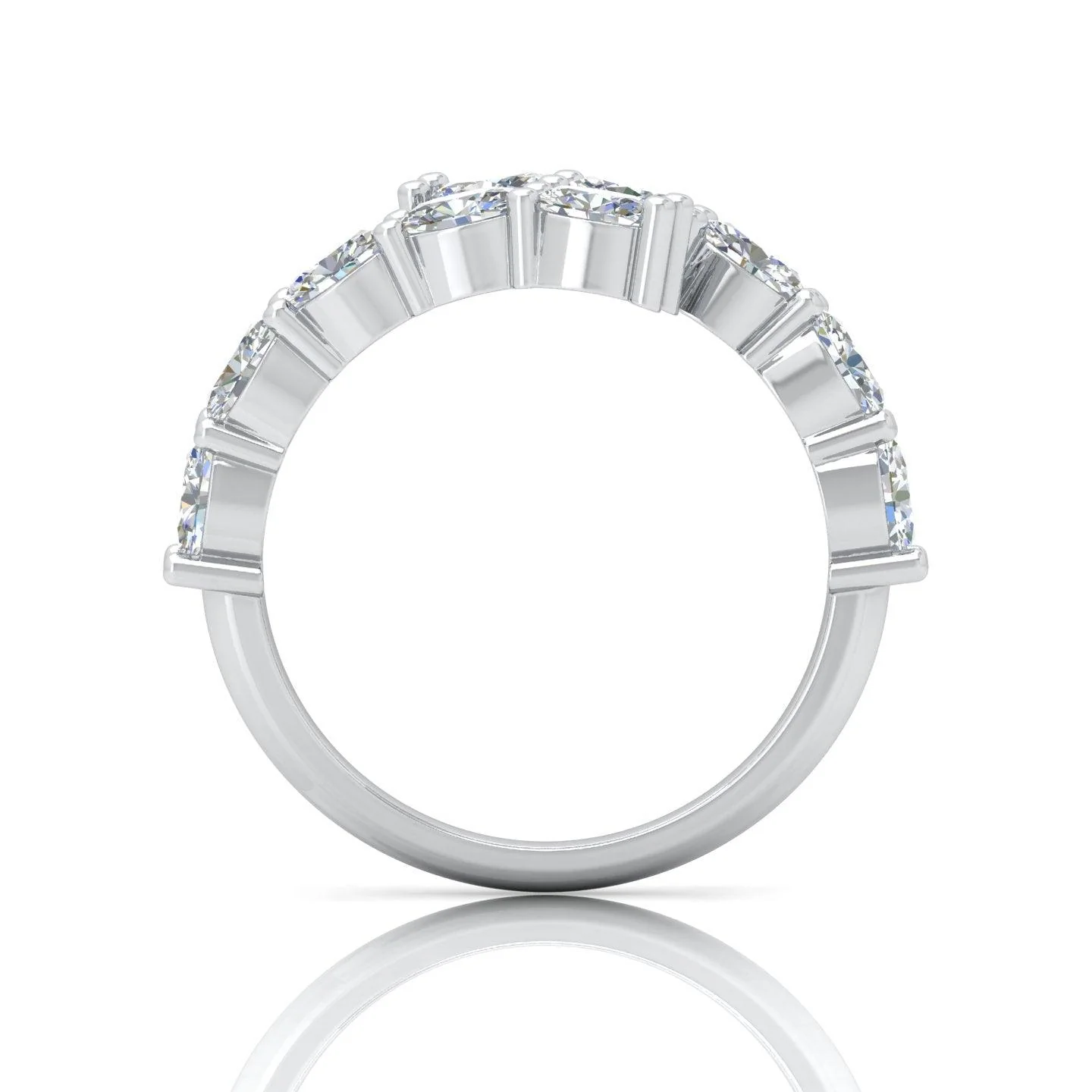 E/VS 2.00 Carat Oval Diamond Half Eternity Designer Ring - Image 2