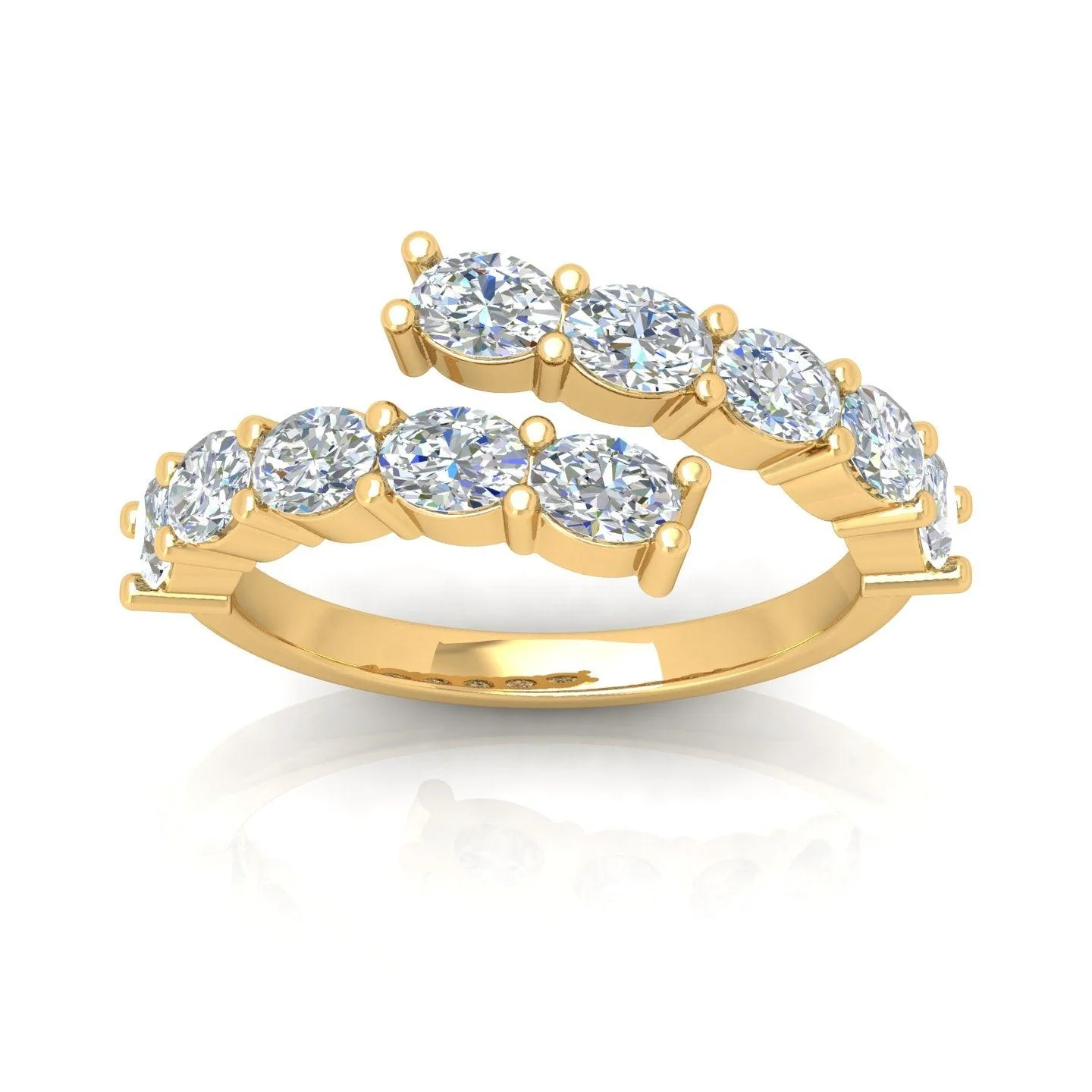 E/VS 2.00 Carat Oval Diamond Half Eternity Designer Ring - Image 3