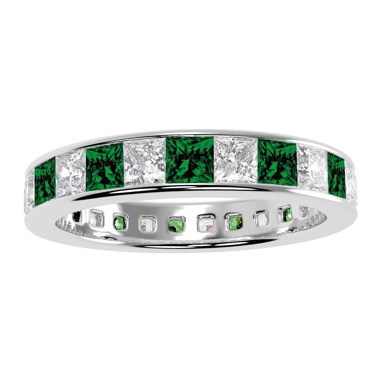 Emerald And Princess Diamond Full Eternity Ring 2.00ct - 4.00ct - Image 4