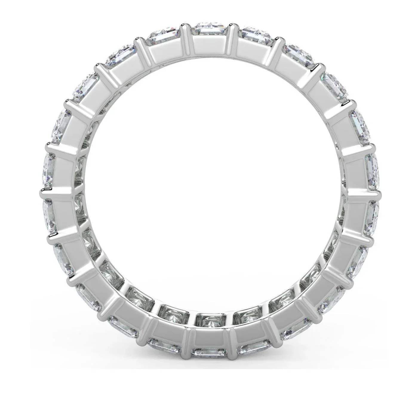 D/VS Emerald Diamond Full Eternity Wedding Ring For women Crafted in Gold And Platinum 4.00 - 8.00 Ct - Image 3
