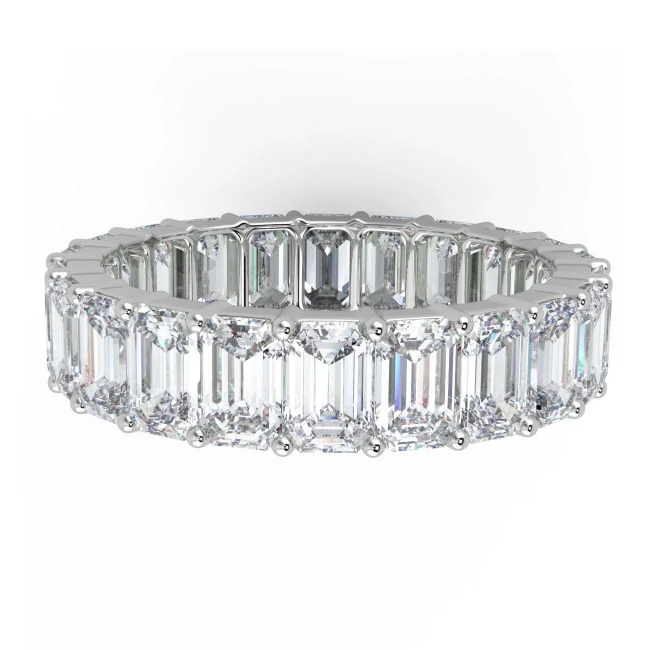 D/VS Emerald Diamond Full Eternity Wedding Ring For women Crafted in Gold And Platinum 4.00 - 8.00 Ct - Image 4