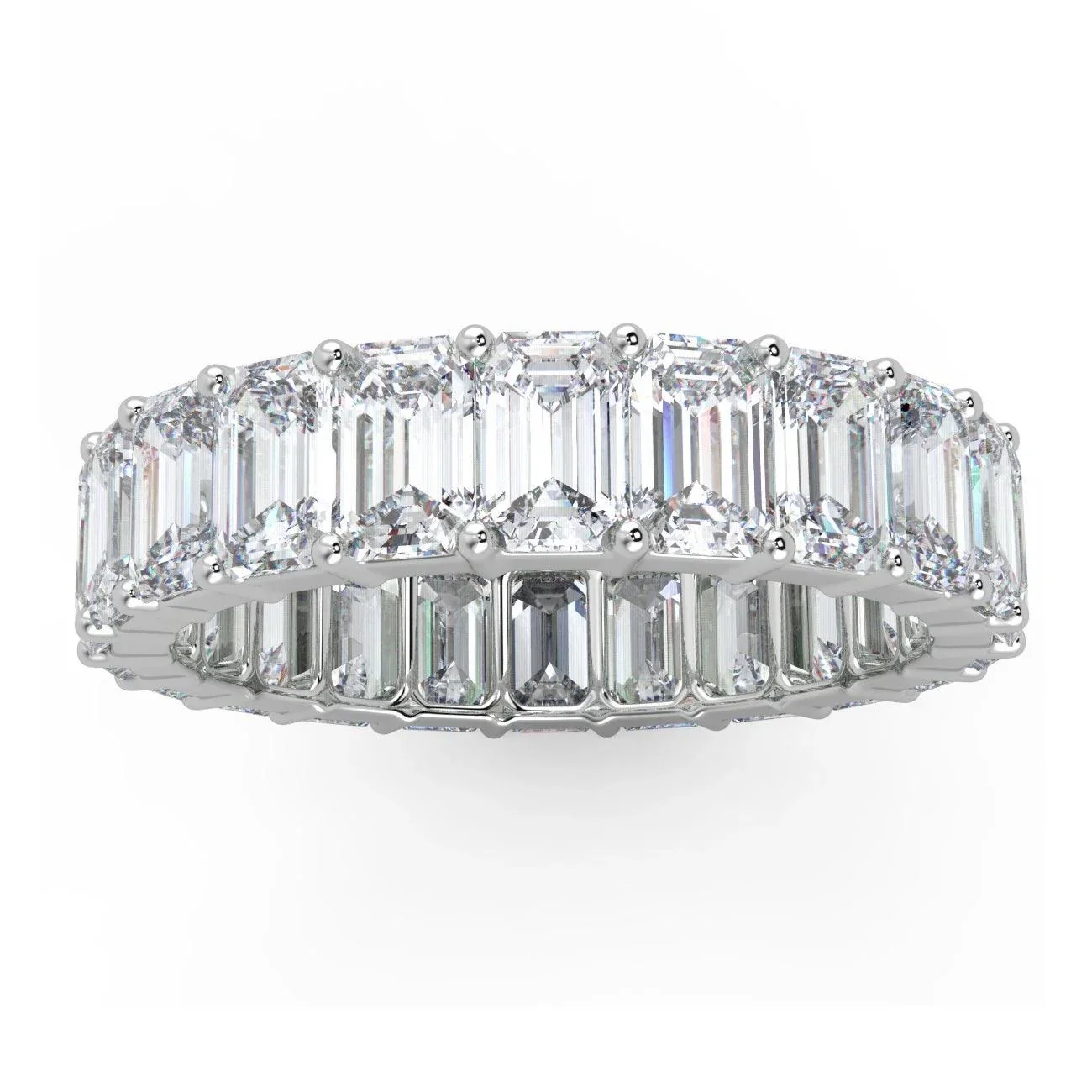D/VS Emerald Diamond Full Eternity Wedding Ring For women Crafted in Gold And Platinum 4.00 - 8.00 Ct - Image 5