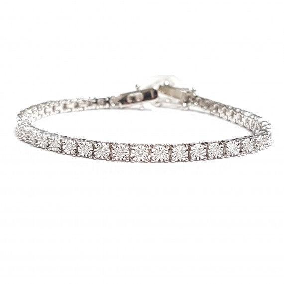 Evening Bracelet 4mm Natural Round Diamond Tennis Bracelet Hallmarked White Gold 1.00Ct - Image 3