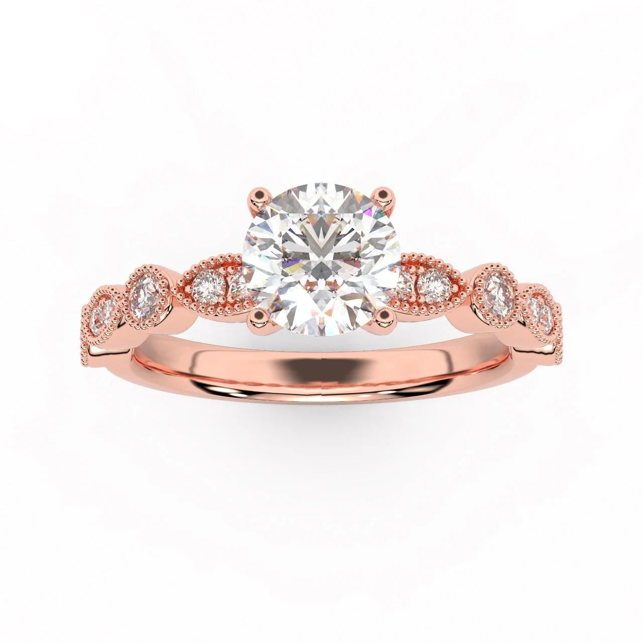 Exception White D/VS 2.25Ct Round Diamond Engagement Ring in 18k Gold / Platinum - Image 7