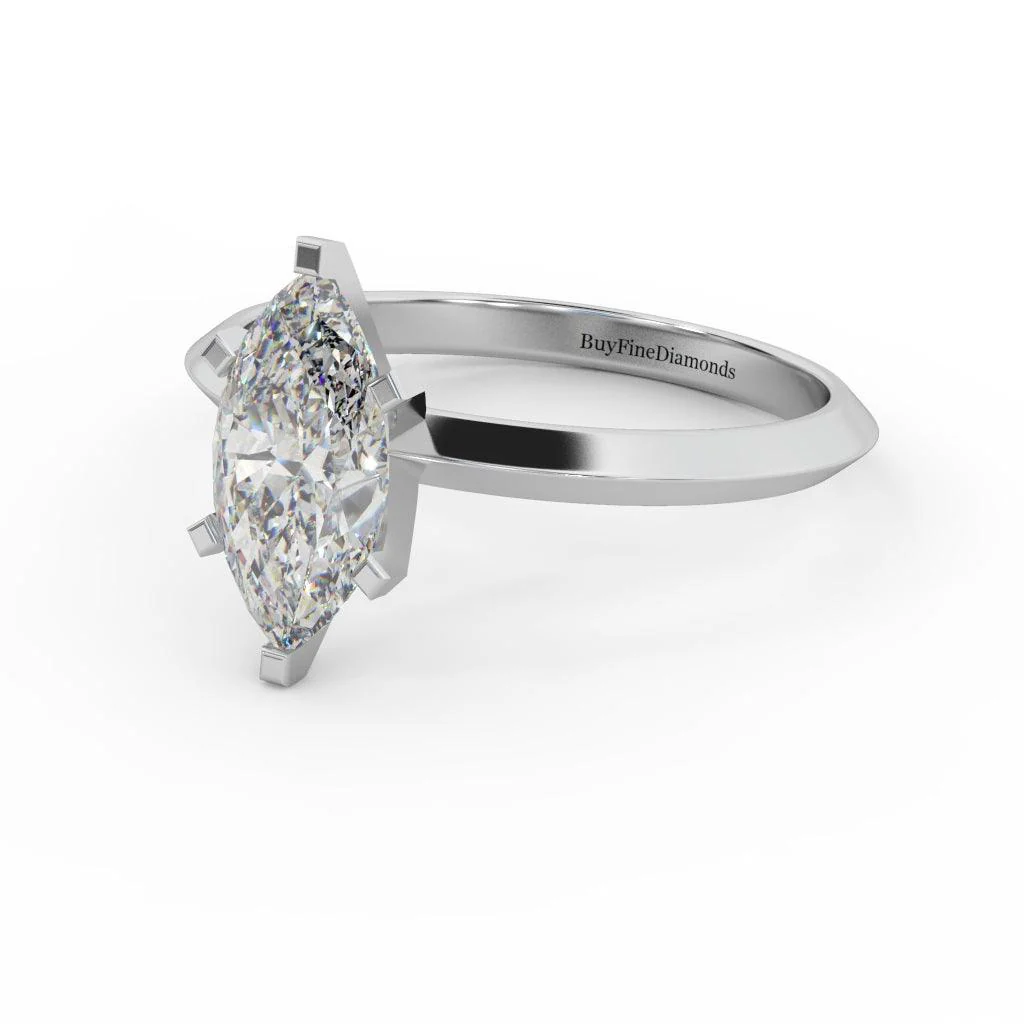 Exceptional Quality Certified Marquise Diamond Solitaire Engagement Ring 1.00ct - Image 3