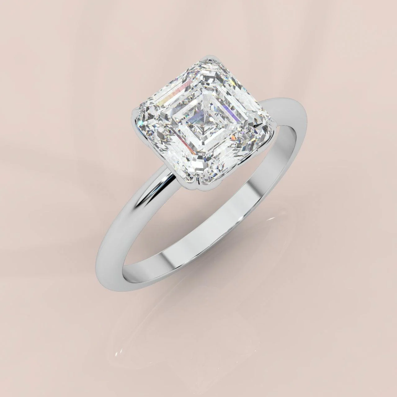 Exceptional Value Asscher Diamond Solitaire Engagement Ring Platinum 1.50Ct - 3.00Ct - Image 4