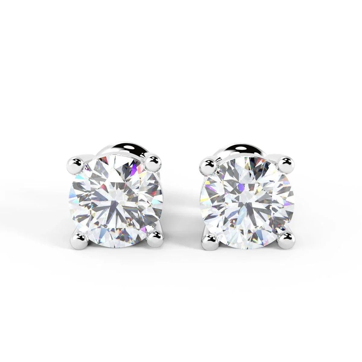 Special Offer ! F/VS-SI 1.00Ct Diamond Stud Earrings in Platinum / Gold - Image 3