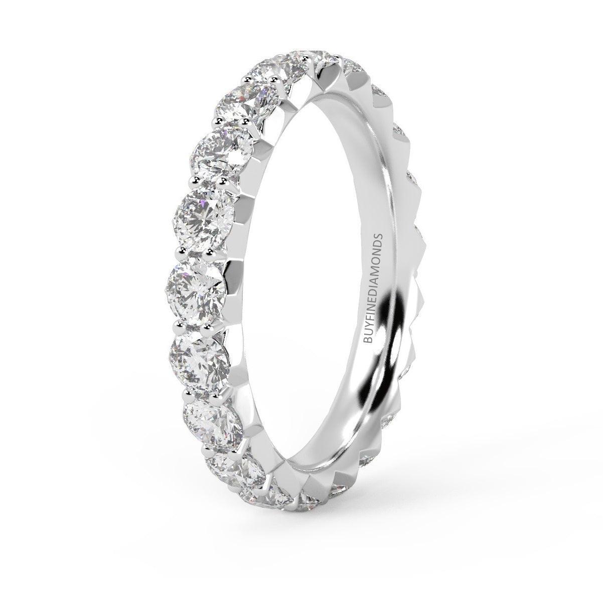 1.00ct Round Diamond French Pave Full Eternity Ring in Hallmarked Platinum - Image 4