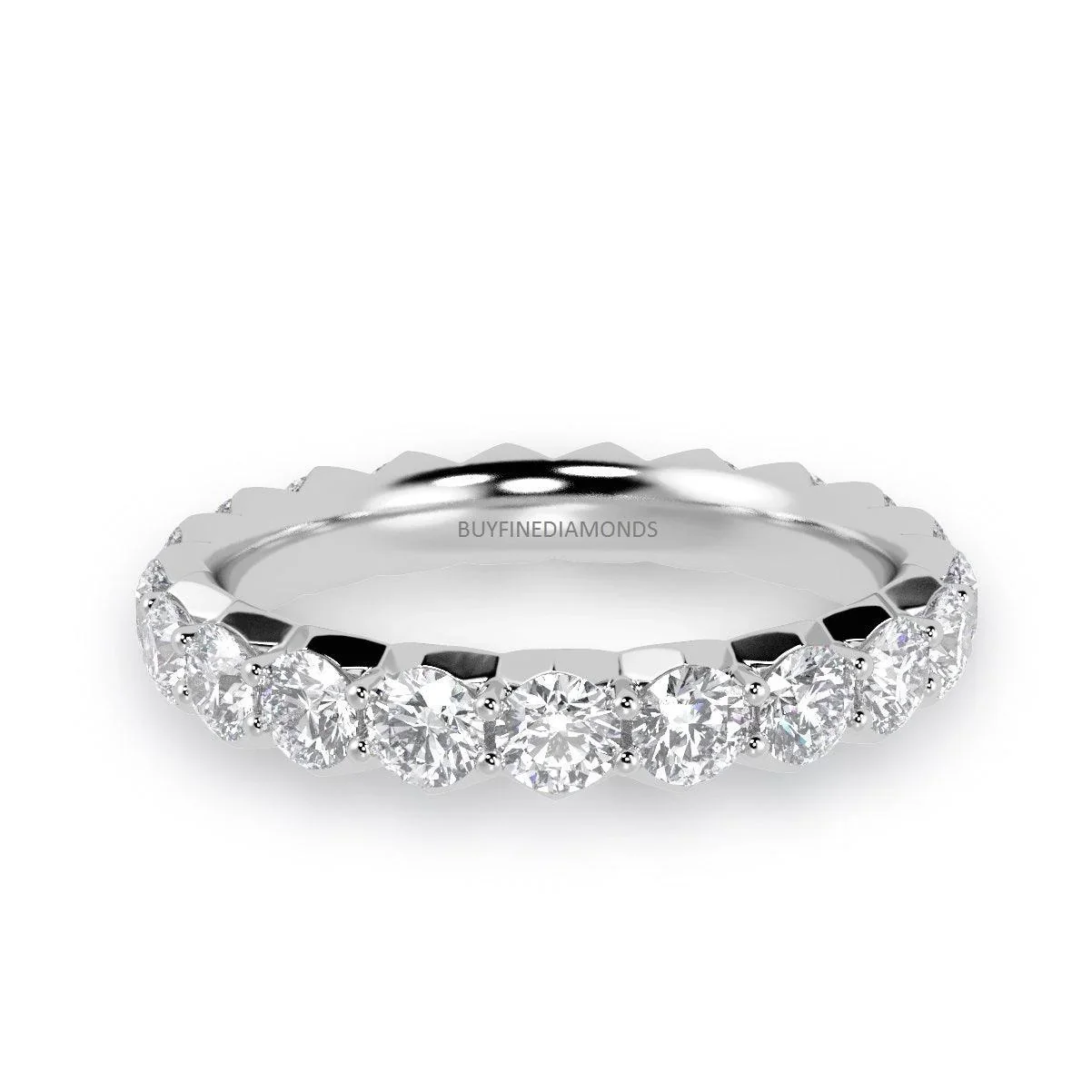 1.00ct Round Diamond French Pave Full Eternity Ring in Hallmarked Platinum - Image 5