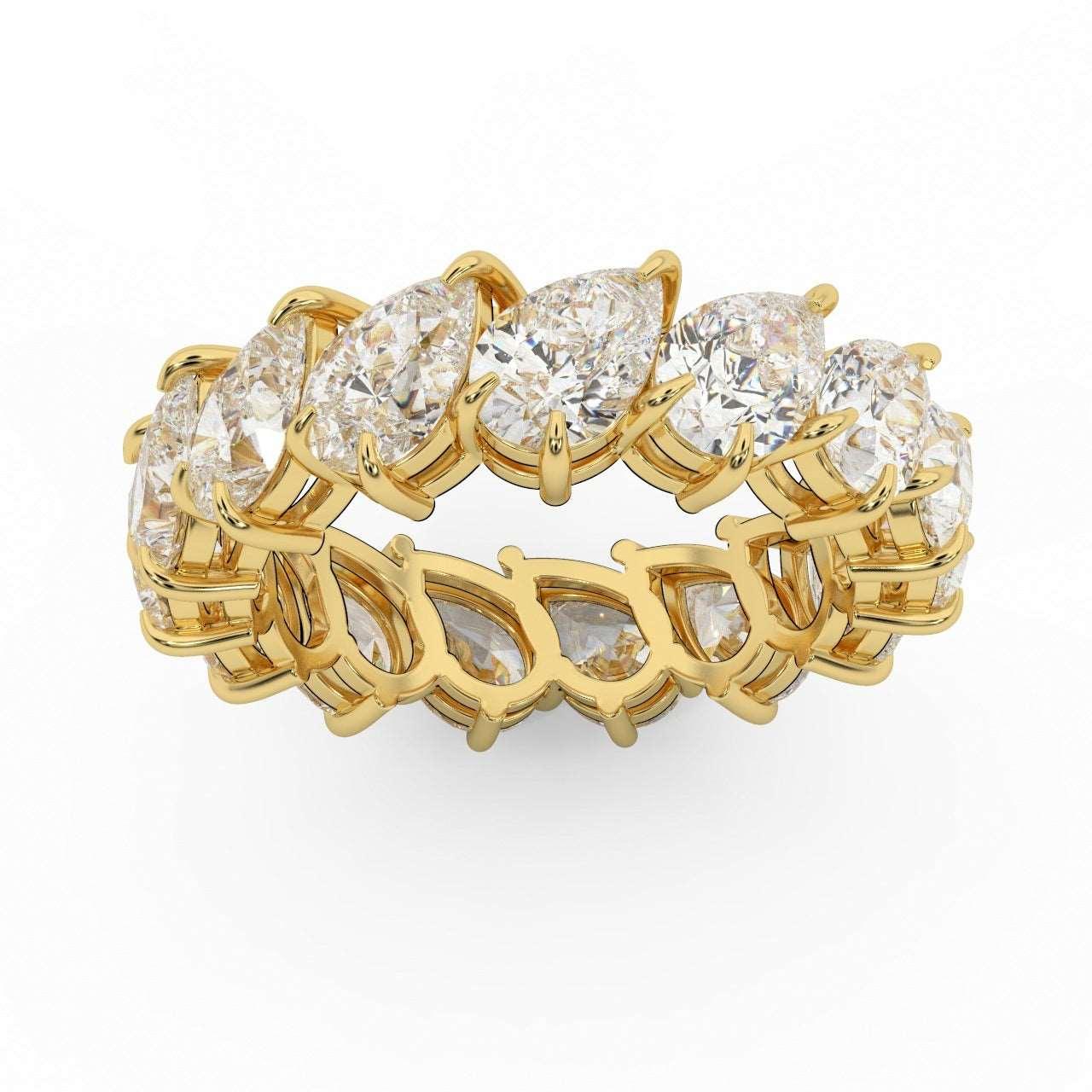 5.00 Ct D/VS Pear Diamond Full Eternity Ring in Hallmarked 18k Gold & Platinum - Image 3