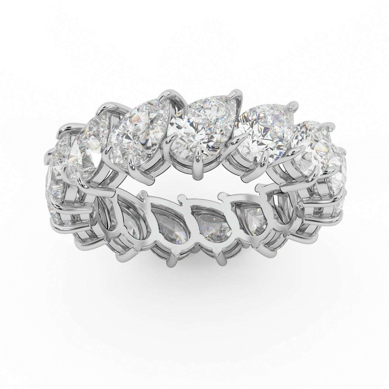 5.00 Ct D/VS Pear Diamond Full Eternity Ring in Hallmarked 18k Gold & Platinum - Image 4