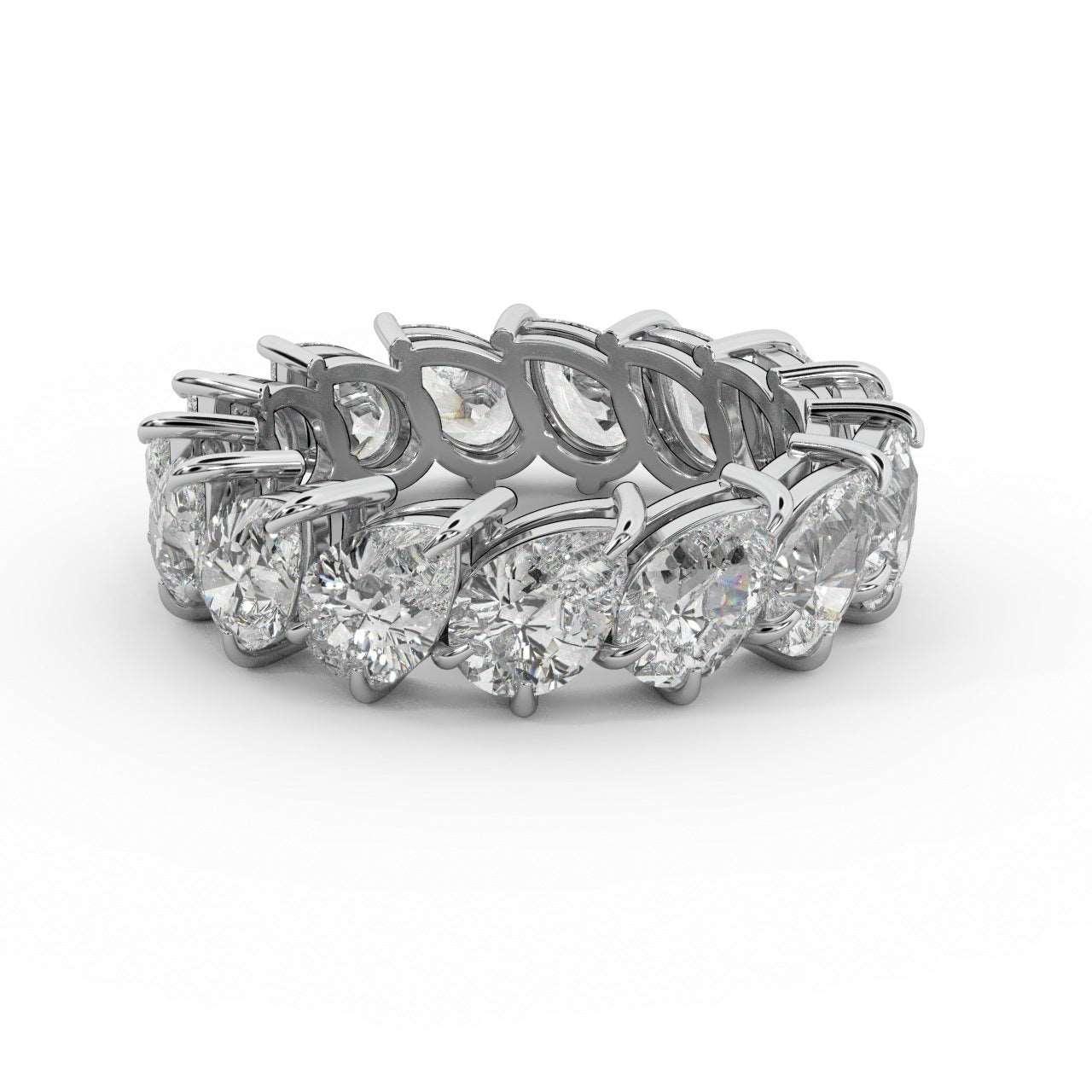 5.00 Ct D/VS Pear Diamond Full Eternity Ring in Hallmarked 18k Gold & Platinum - Image 5