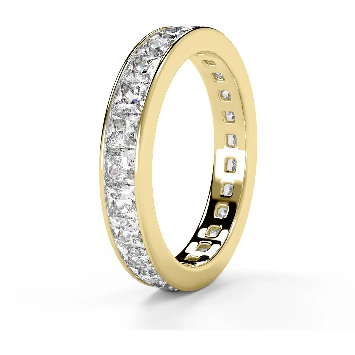 F/VS Princess Diamond Full Eternity Wedding Ring For women Crafted in Gold And Platinum 1.00 - 2.00 Ct - Image 3