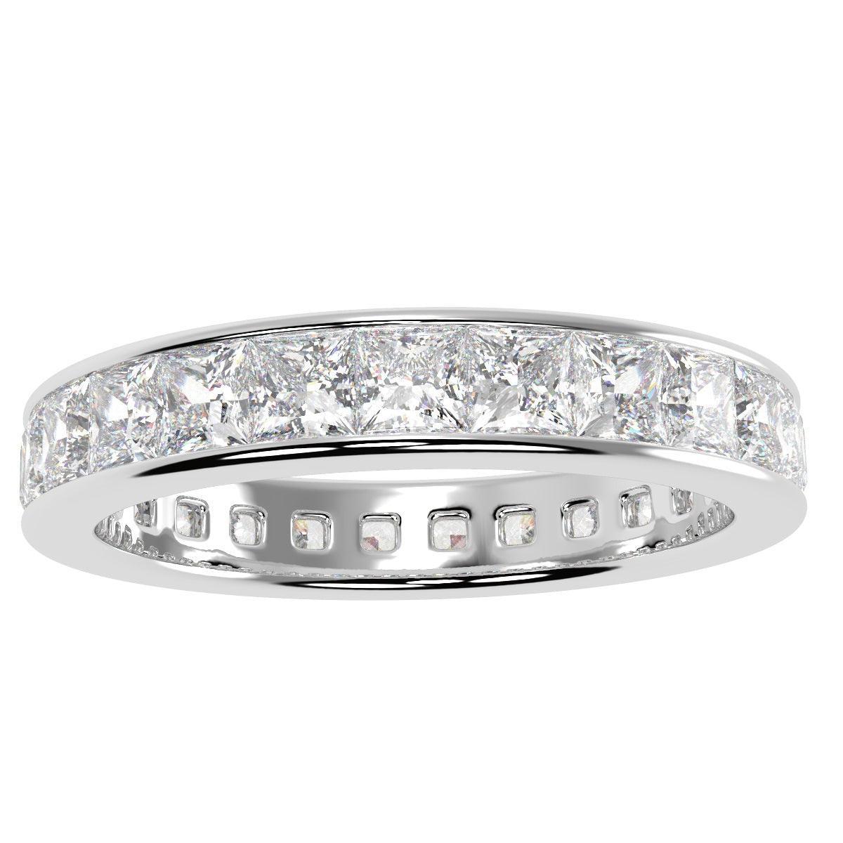 F/VS Princess Diamond Full Eternity Wedding Ring For women Crafted in Gold And Platinum 1.00 - 2.00 Ct - Image 5