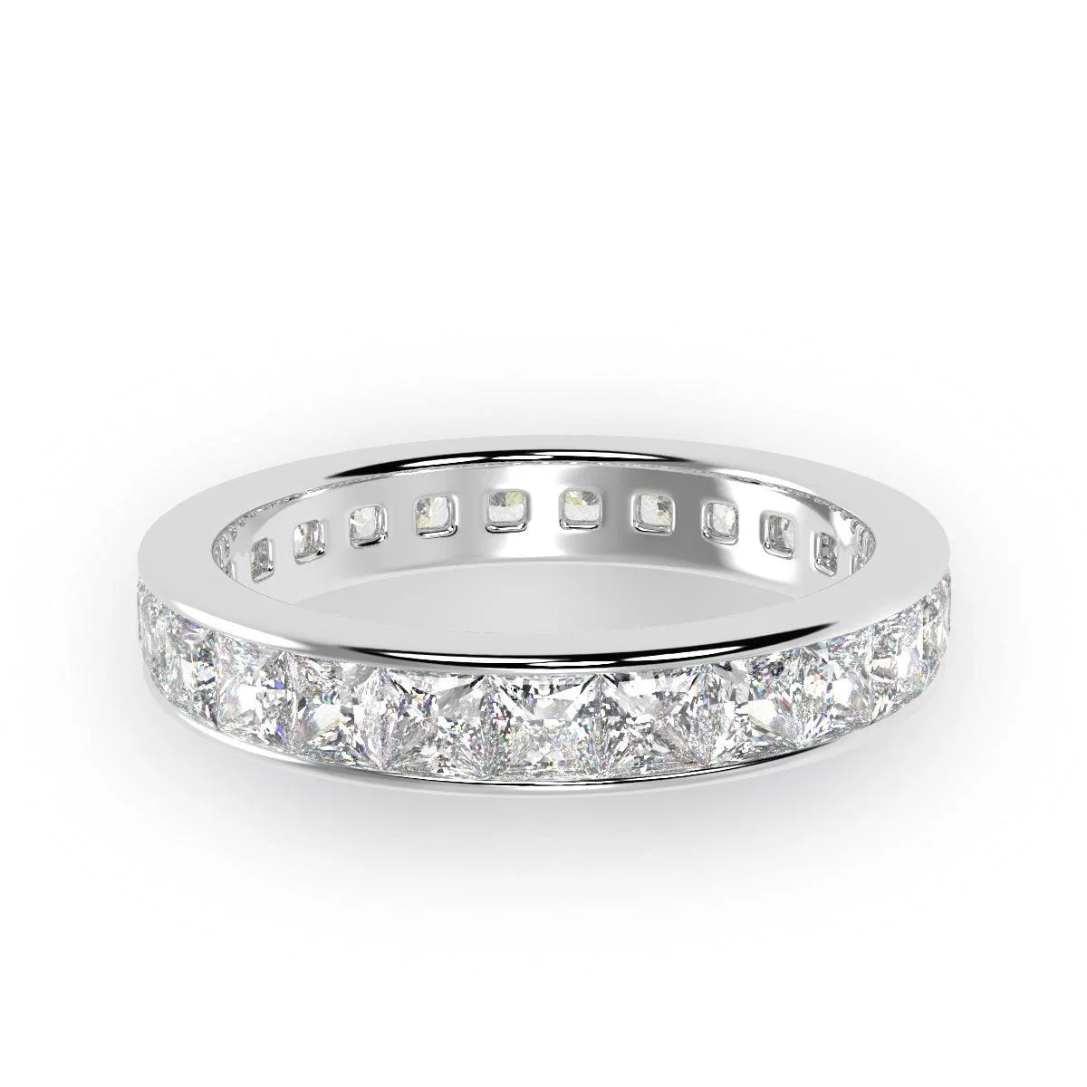 F/VS Princess Diamond Full Eternity Wedding Ring For women Crafted in Gold And Platinum 1.00 - 2.00 Ct - Image 6